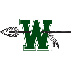  athletic logo with spear through w